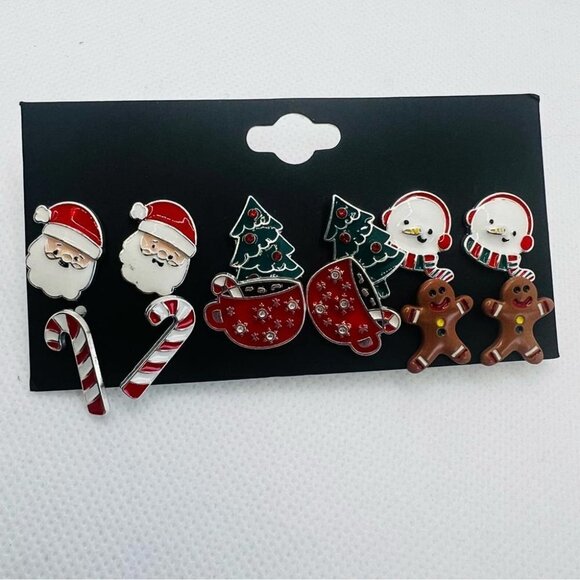 NEW Christmas Holiday Stud Earrings Set Assortment Quirky Fun Festive - Picture 5 of 6